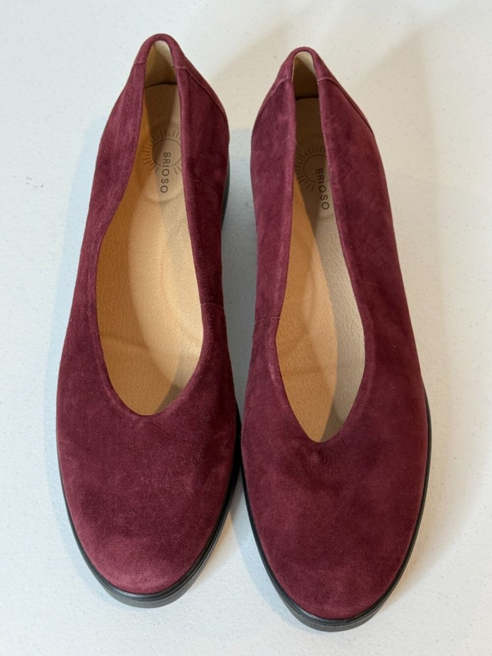 Brioso Burgundy Suede Wedge Slip On Shoes Size 10 - Picture 2 of 8